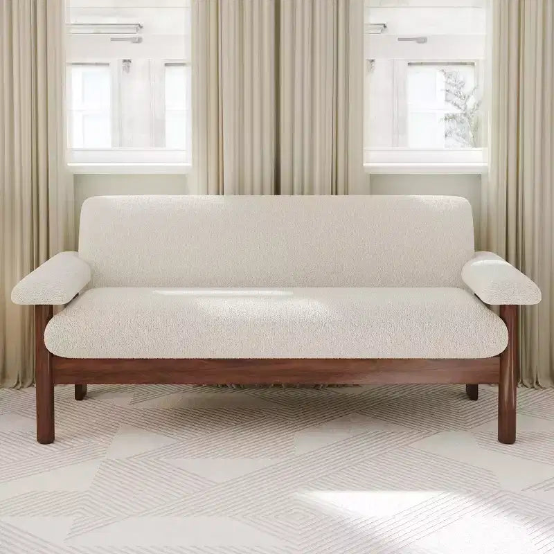 Christopher Knight Home Basile Modern 2 Seater 72.8 Sofa with Armrest Pillows and Rubberwood Legs