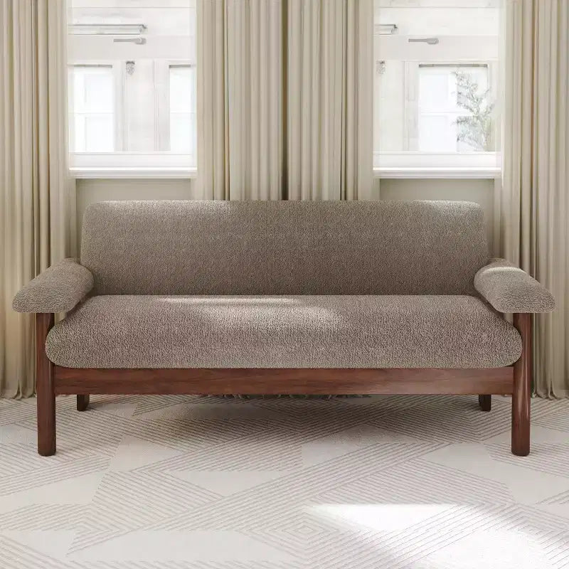 Christopher Knight Home Basile Canapé moderne 2 places 72,8 po avec coussins d'accoudoir et pieds en bois d'hévéa