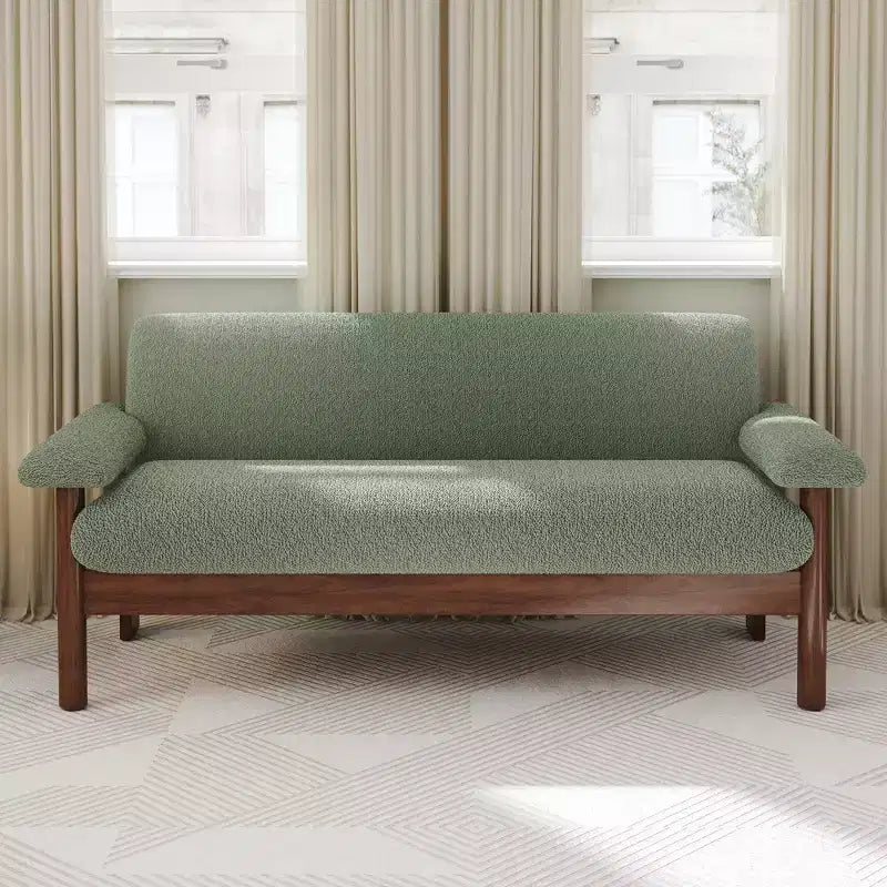 Christopher Knight Home Basile Canapé moderne 2 places 72,8 po avec coussins d'accoudoir et pieds en bois d'hévéa