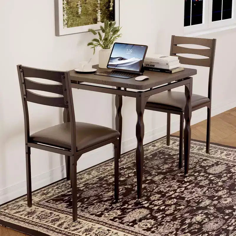 Ensemble de salle à manger pour 2, pieds de table en spirale, assise ergonomique confortable, ensemble table de bar, pour petits espaces, cuisine, appartement