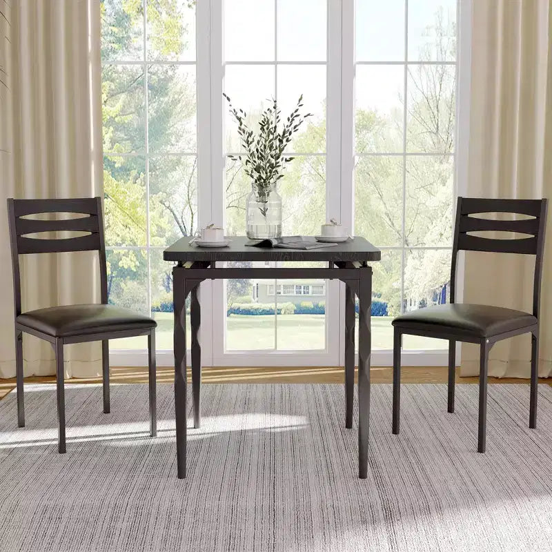 Ensemble de salle à manger pour 2, pieds de table en spirale, assise ergonomique confortable, ensemble table de bar, pour petits espaces, cuisine, appartement