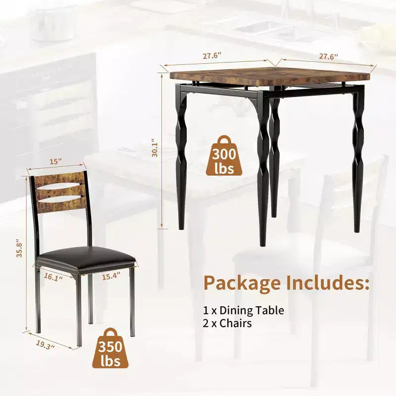 Ensemble de salle à manger pour 2, pieds de table en spirale, assise ergonomique confortable, ensemble table de bar, pour petits espaces, cuisine, appartement
