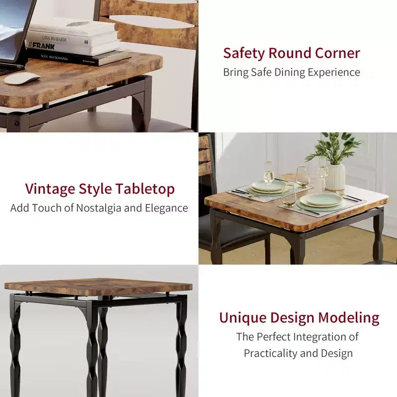 Ensemble de salle à manger pour 2, pieds de table en spirale, assise ergonomique confortable, ensemble table de bar, pour petits espaces, cuisine, appartement