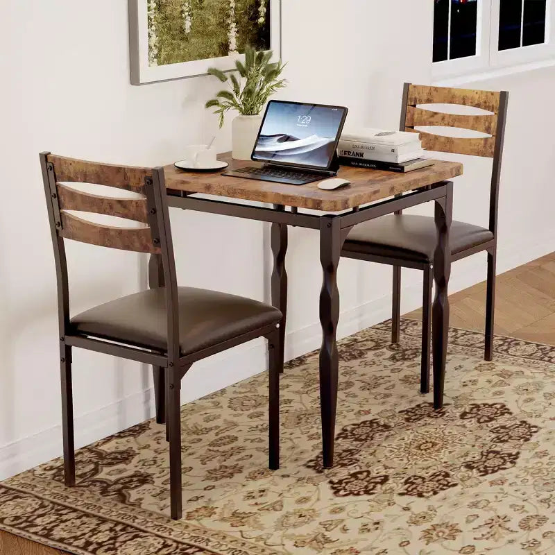 Ensemble de salle à manger pour 2, pieds de table en spirale, assise ergonomique confortable, ensemble table de bar, pour petits espaces, cuisine, appartement