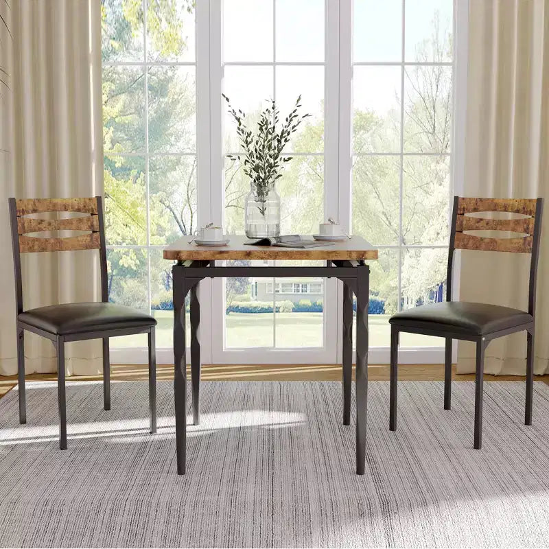 Ensemble de salle à manger pour 2, pieds de table en spirale, assise ergonomique confortable, ensemble table de bar, pour petits espaces, cuisine, appartement