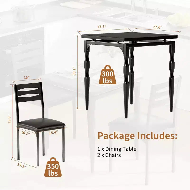 Ensemble de salle à manger pour 2, pieds de table en spirale, assise ergonomique confortable, ensemble table de bar, pour petits espaces, cuisine, appartement