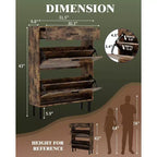 Shoe Storage Cabinet with Dual Flip Drawers, Space-Saving Shoe Organizer for Entryway, Hallway, or Mudroom