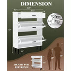 Shoe Storage Cabinet with Dual Flip Drawers, Space-Saving Shoe Organizer for Entryway, Hallway, or Mudroom