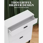 Shoe Storage Cabinet with Dual Flip Drawers, Space-Saving Shoe Organizer for Entryway, Hallway, or Mudroom