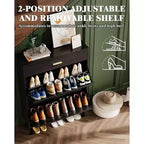 Shoe Storage Cabinet with Dual Flip Drawers, Space-Saving Shoe Organizer for Entryway, Hallway, or Mudroom