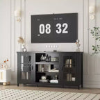 Wood TV Stand for 65 Inch, Modern TVs Entertainment Center with Storage Cabinets Media Console Table