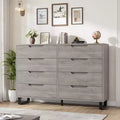 Garvee 8 Dresser for Bedroom, 55 Wide Dresser, Freestanding Horizontal Drawer with Storage, Wooden Closet Chest Storage for Bedroom