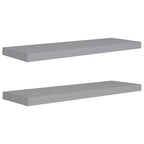 Wall Shelf Set of 2 Grey Honeycomb MDF, Metal 2 pieces, Medium