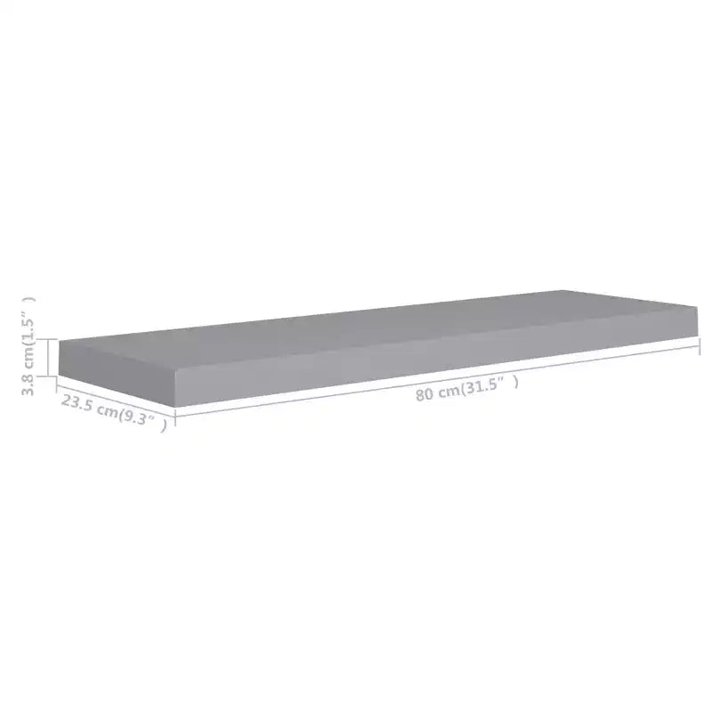 Wall Shelf Set of 2 Grey Honeycomb MDF, Metal 2 pieces, Medium