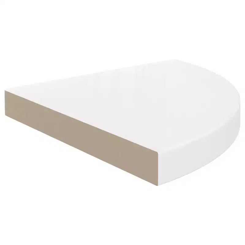 Corner Shelf High gloss white Honeycomb MDF, metal 13.8x13.8x1.5 in