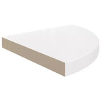 Corner Shelf High gloss white Honeycomb MDF, metal 13.8x13.8x1.5 in