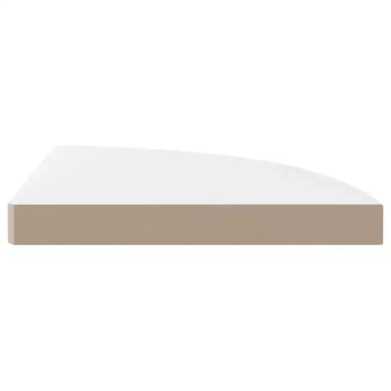 Corner Shelf High gloss white Honeycomb MDF, metal 13.8x13.8x1.5 in