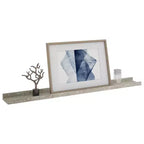 Lot de 2 étagères murales en MDF gris béton 80 x 9 x 3 cm