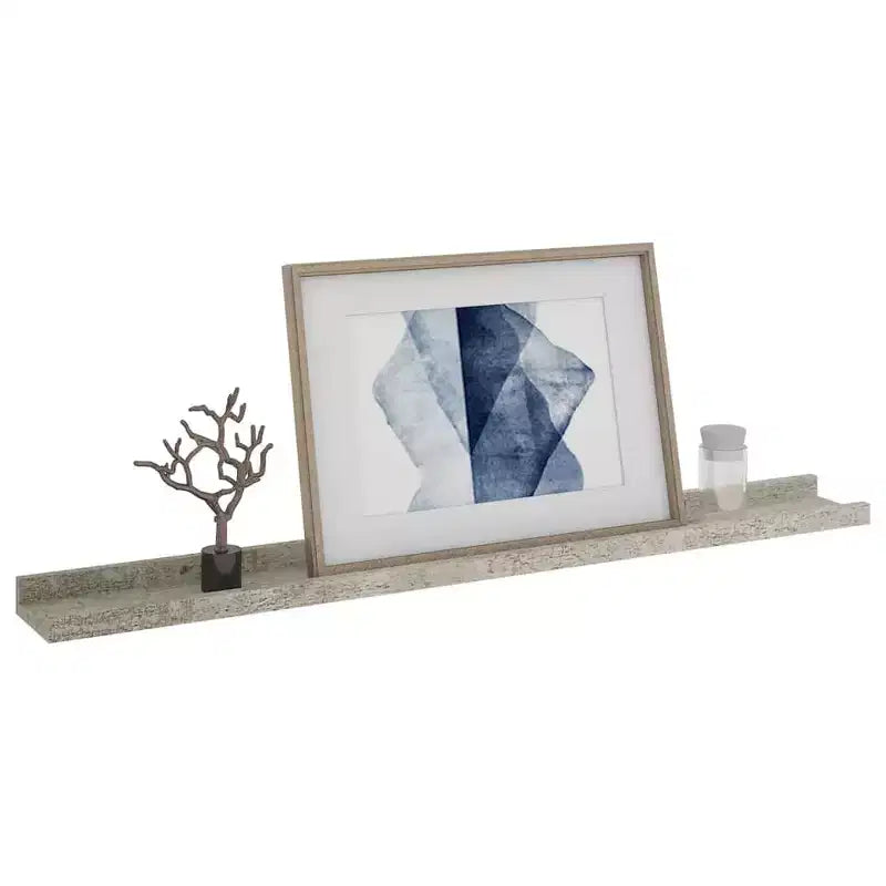 Lot de 2 étagères murales en MDF gris béton 80 x 9 x 3 cm