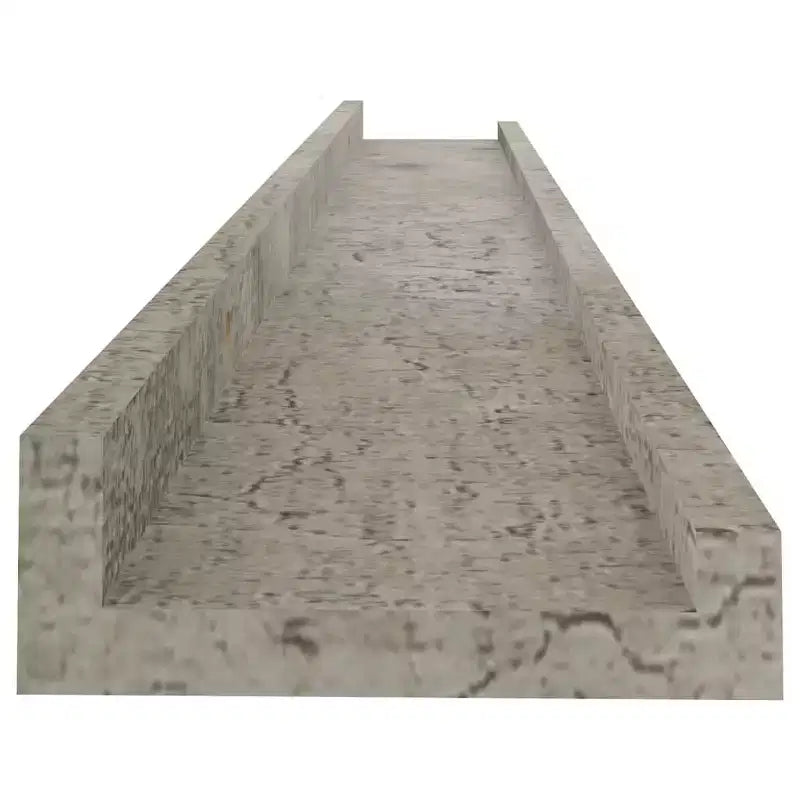 Lot de 2 étagères murales en MDF gris béton 80 x 9 x 3 cm