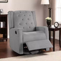 Royal Hampton Swivel Glider Manual Recliner, Solid Wood, Classic Gray Burlap