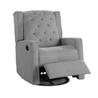 Fauteuil inclinable manuel pivotant Royal Hampton, bois massif, toile de jute gris classique