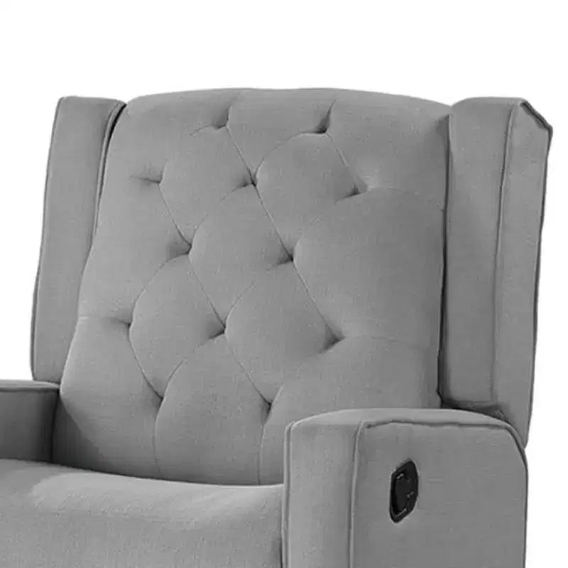 Fauteuil inclinable manuel pivotant Royal Hampton, bois massif, toile de jute gris classique