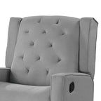 Fauteuil inclinable manuel pivotant Royal Hampton, bois massif, toile de jute gris classique