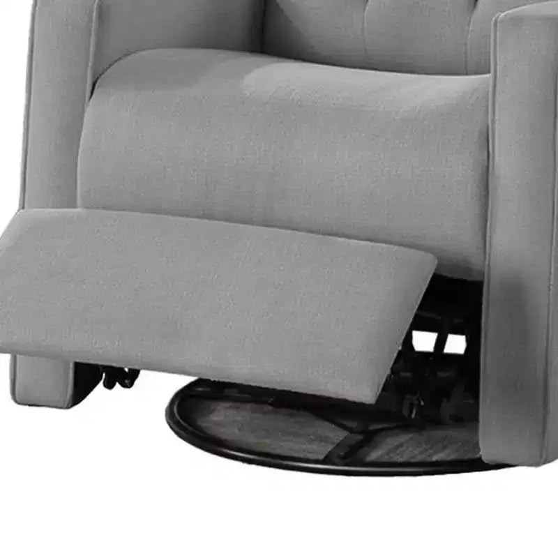 Fauteuil inclinable manuel pivotant Royal Hampton, bois massif, toile de jute gris classique