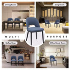 Lot de 2 chaises de salle à manger confortables, coussins épais, chaises de salle à manger, pieds en bois, pour salle à manger, cuisine, restaurant