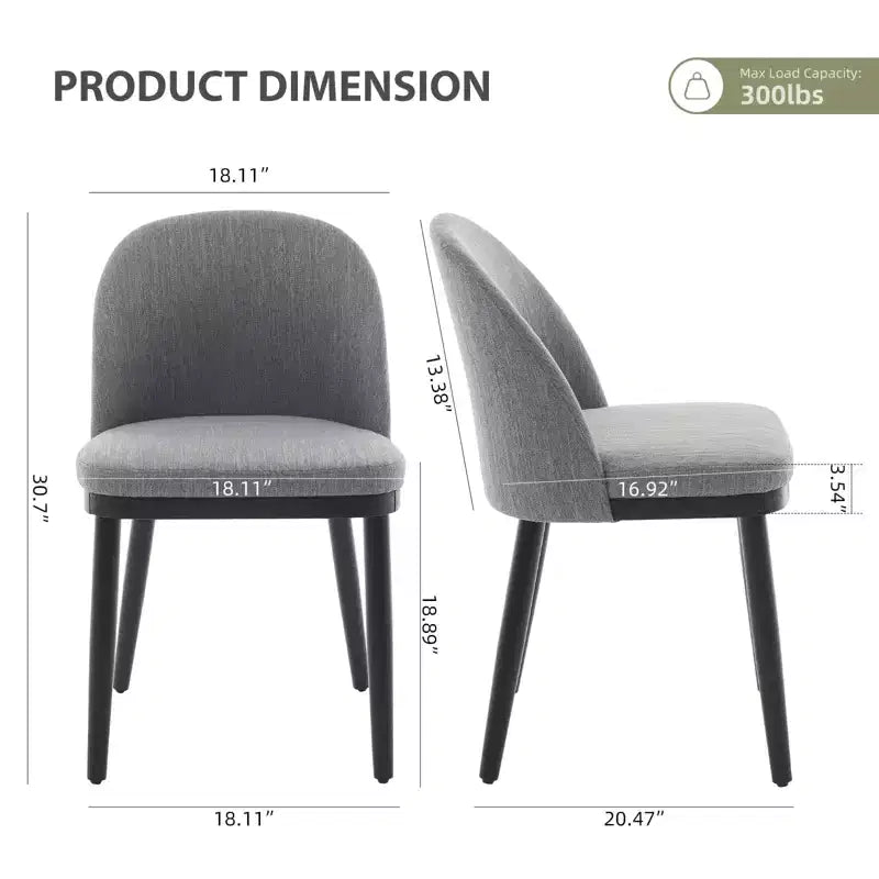 Lot de 2 chaises de salle à manger confortables, coussins épais, chaises de salle à manger, pieds en bois, pour salle à manger, cuisine, restaurant