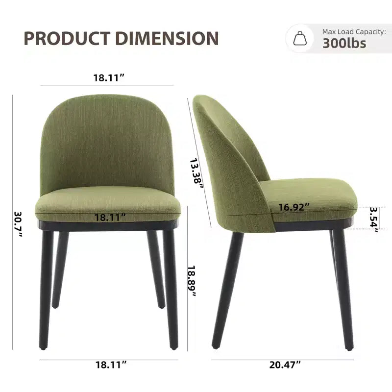 Lot de 2 chaises de salle à manger confortables, coussins épais, chaises de salle à manger, pieds en bois, pour salle à manger, cuisine, restaurant
