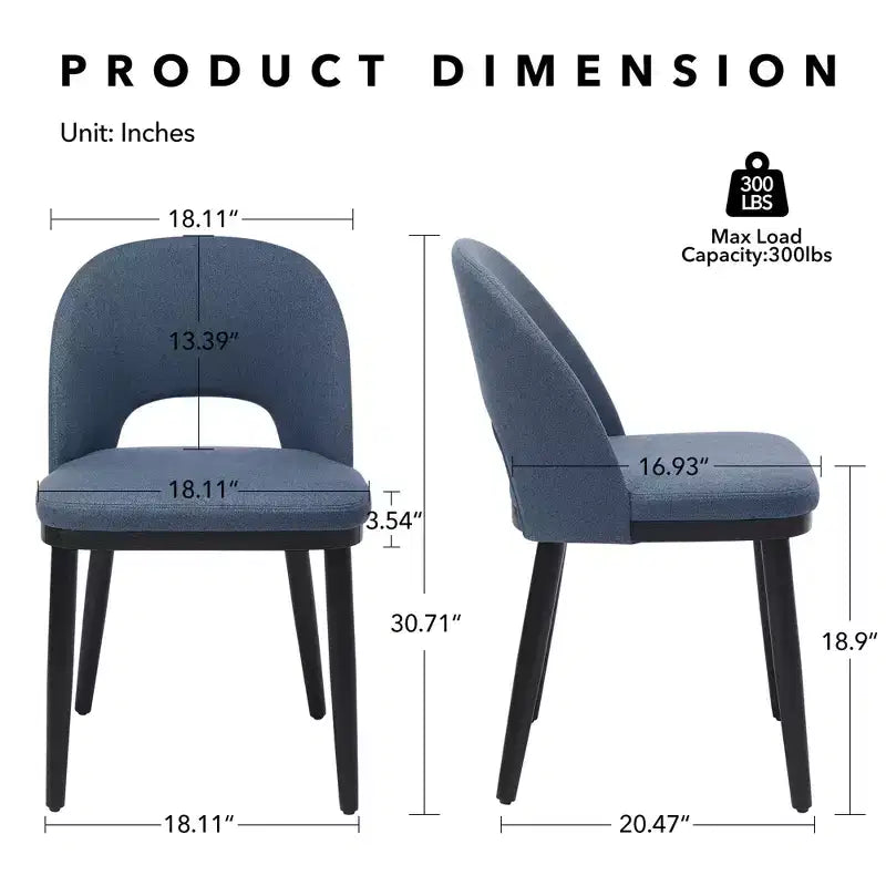 Lot de 2 chaises de salle à manger confortables, coussins épais, chaises de salle à manger, pieds en bois, pour salle à manger, cuisine, restaurant