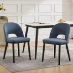 Lot de 2 chaises de salle à manger confortables, coussins épais, chaises de salle à manger, pieds en bois, pour salle à manger, cuisine, restaurant
