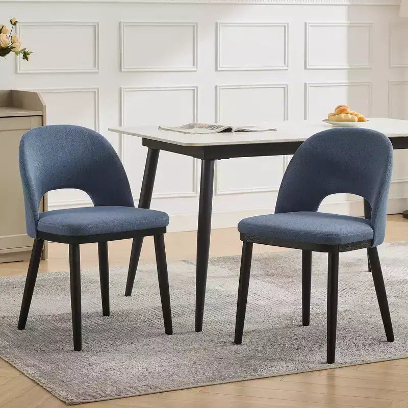 Lot de 2 chaises de salle à manger confortables, coussins épais, chaises de salle à manger, pieds en bois, pour salle à manger, cuisine, restaurant