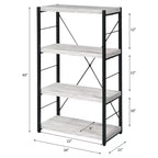 HomeStock 71 H. White Manufactured wood Book Racks 4 with Tier Shelves