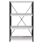 HomeStock 71 H. White Manufactured wood Book Racks 4 with Tier Shelves