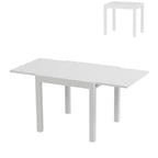 Table à manger extensible en aluminium, fer et bois, effet grain de boisTable à manger rectangulaire extensible pour porche, jardin, balcon