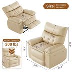 Fauteuil inclinable électrique - Chaleur et massage, Fauteuil inclinable électrique réglable en cuir PU ergonomique, Canapé simple, Siège rembourré, Chaise longue pour salon