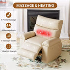 Fauteuil inclinable électrique - Chaleur et massage, Fauteuil inclinable électrique réglable en cuir PU ergonomique, Canapé simple, Siège rembourré, Chaise longue pour salon