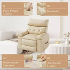 Fauteuil inclinable électrique - Chaleur et massage, Fauteuil inclinable électrique réglable en cuir PU ergonomique, Canapé simple, Siège rembourré, Chaise longue pour salon