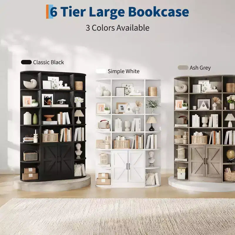 Shelves, 75-inch tall bookshelves with storage space, 6-tier 47-inch storage racks, suitable for home offices, living rooms, and bedrooms.