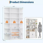 Shelves, 75-inch tall bookshelves with storage space, 6-tier 47-inch storage racks, suitable for home offices, living rooms, and bedrooms.