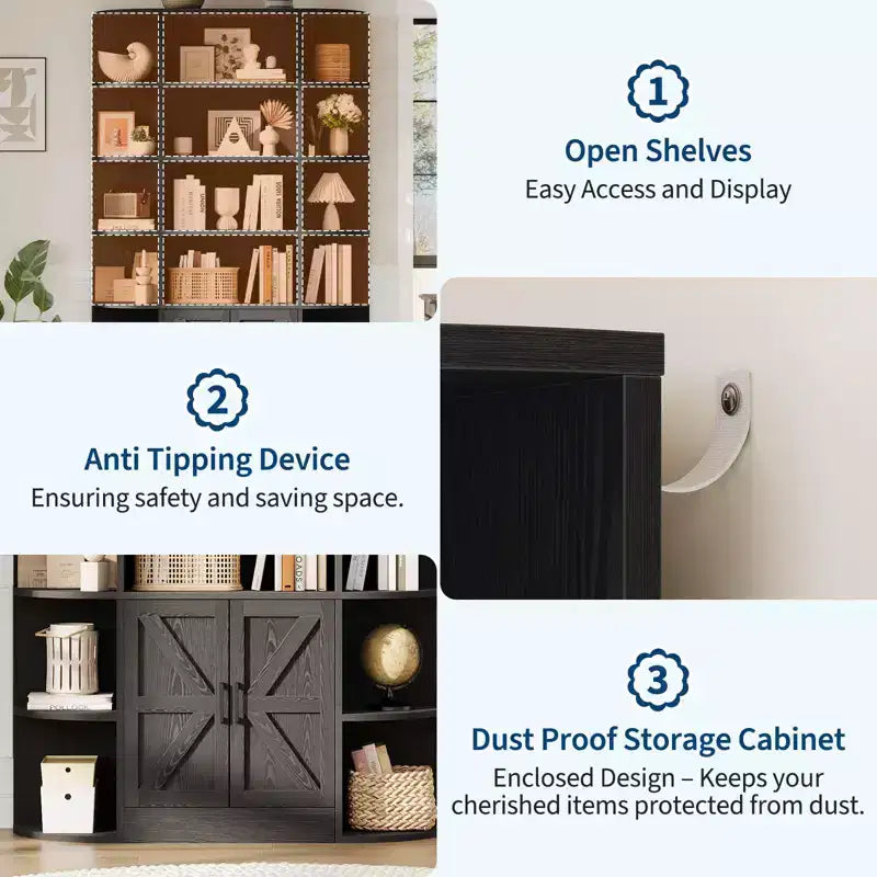 Shelves, 75-inch tall bookshelves with storage space, 6-tier 47-inch storage racks, suitable for home offices, living rooms, and bedrooms.