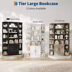 Shelves, 75-inch tall bookshelves with storage space, 6-tier 47-inch storage racks, suitable for home offices, living rooms, and bedrooms.
