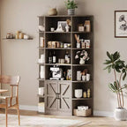 Shelves, 75-inch tall bookshelves with storage space, 6-tier 47-inch storage racks, suitable for home offices, living rooms, and bedrooms.