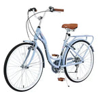 NAYSAYE Vélo de plage Cruiser 24 pouces pour femme, vélo de ville 7 vitesses avec double frein en V, vélo de ville pour adulte femme, homme