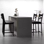 Bar Stools Set, Upholstered Kitchen Bar Stools with Backrest & Footrest, Counter Height Barstools with Thick Cushion for Kitchen Island Counter Bar