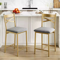 Bar Stools Set, Upholstered Kitchen Bar Stools with Backrest & Footrest, Counter Height Barstools with Thick Cushion for Kitchen Island Counter Bar