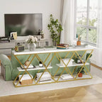 Console étroite industrielle pour table de canapé d'entrée derrière le canapé Cadre en forme de X Tables d'appoint rustiques en bois avec étagères de rangement pour le couloir